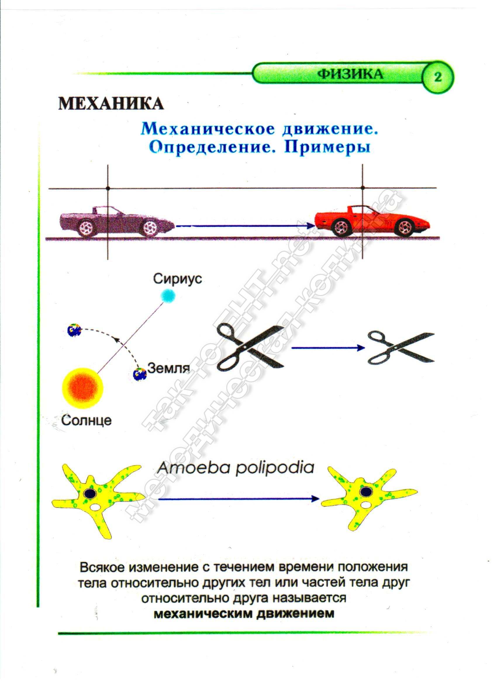 Механическое движение. Определение. Примеры (механика)