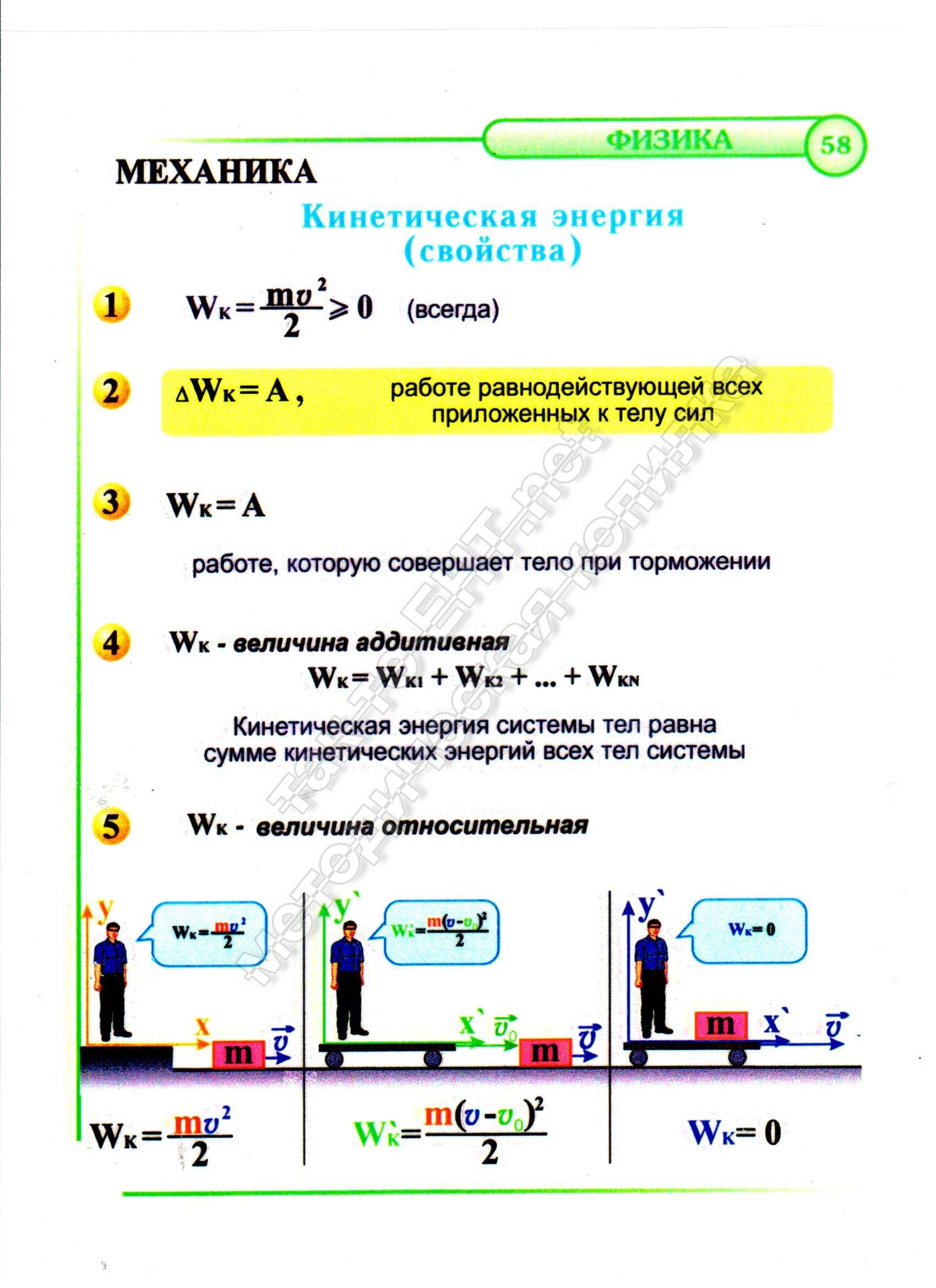 Кинетическая энергия (свойства)