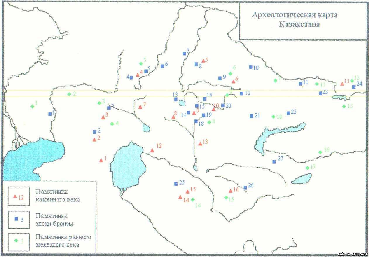 Археологическая карта Казахстана